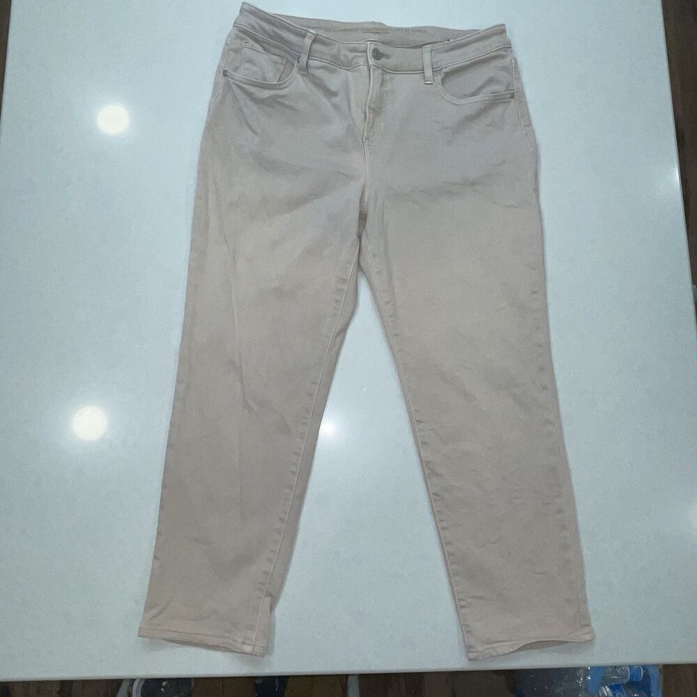 Chicos Perfect Stretch Girlfriend Slim Leg Ankle Jean 2P Tan Comfort Shaping fit